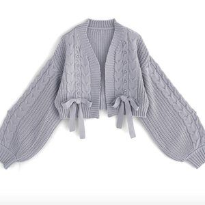 NWT GRL Cable Knit Ribbon Cardigan - Japanese Liz Lisa Ank Rouge YesStyle